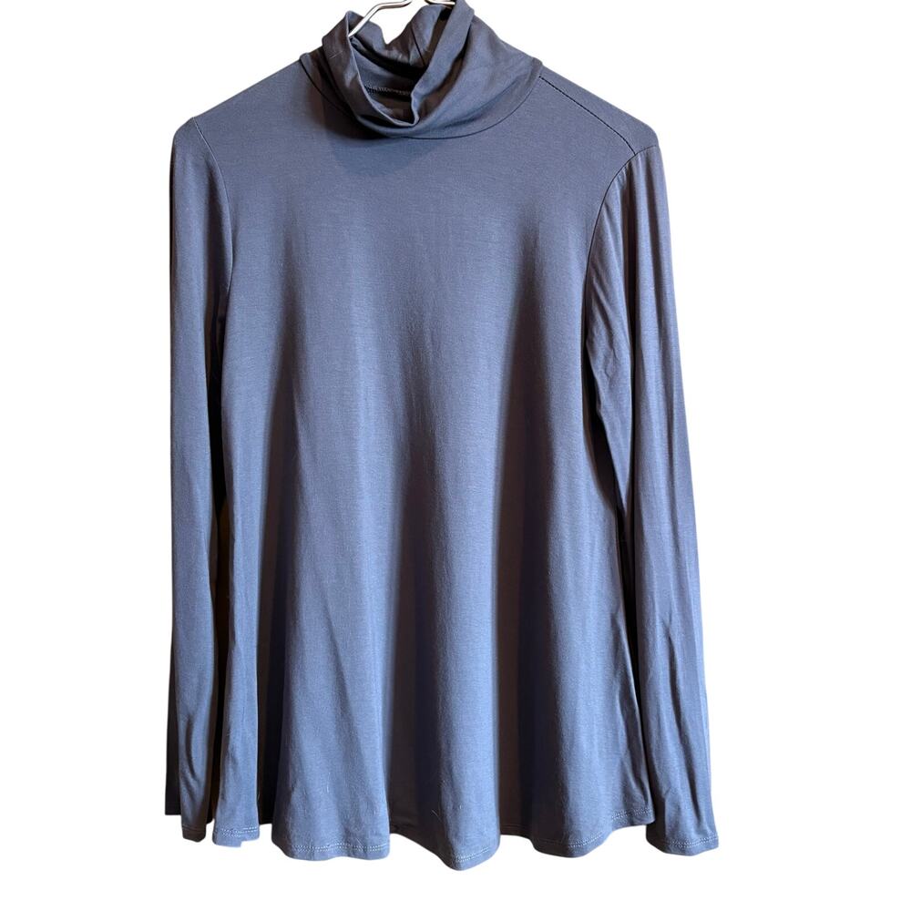 CUPIO Gray Long Sleeve Knit Top Viscose Stretch Women Size MediumMock Neck Shirt